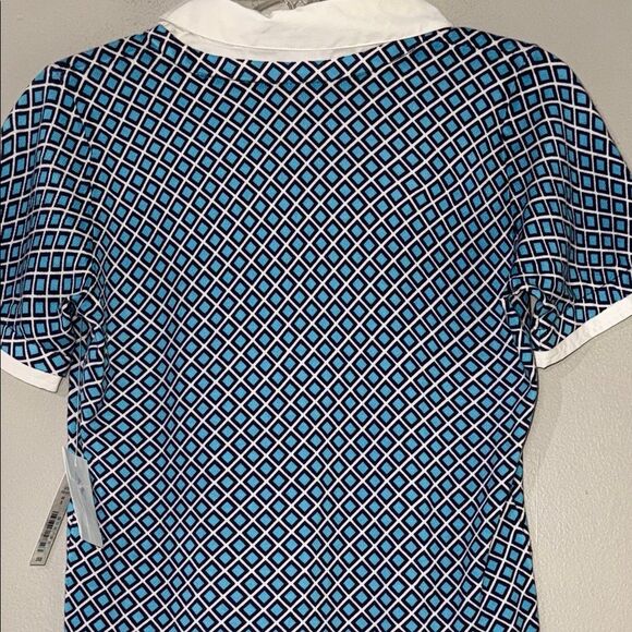 Judith Hart Blue and White Geometric Casual Shirt PS - Picture 12 of 13